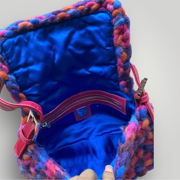 Fendi Vintage Pink & Blue Knitted Mama Baguette π - Picture 7 of 10